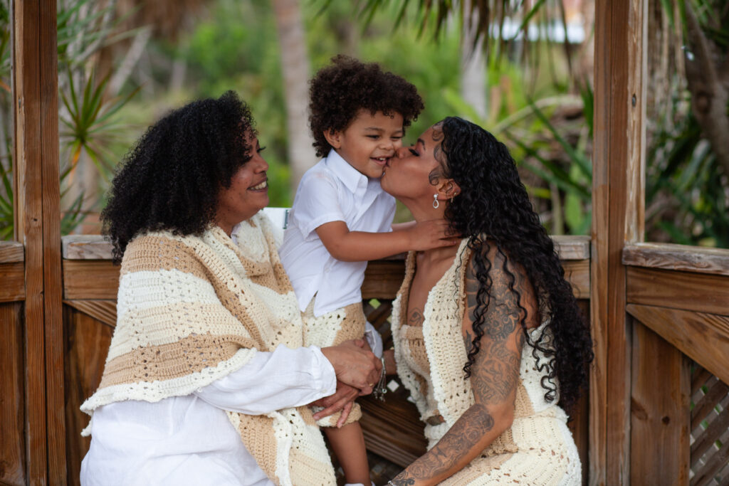 Grandma, mom and son