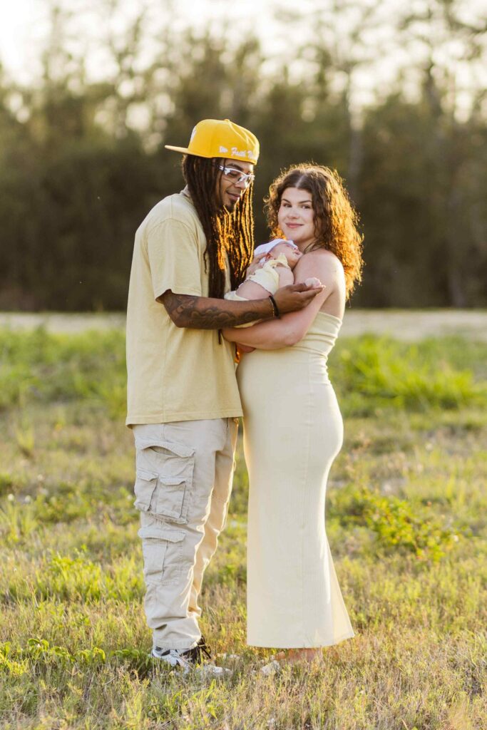 Family of three full body photo