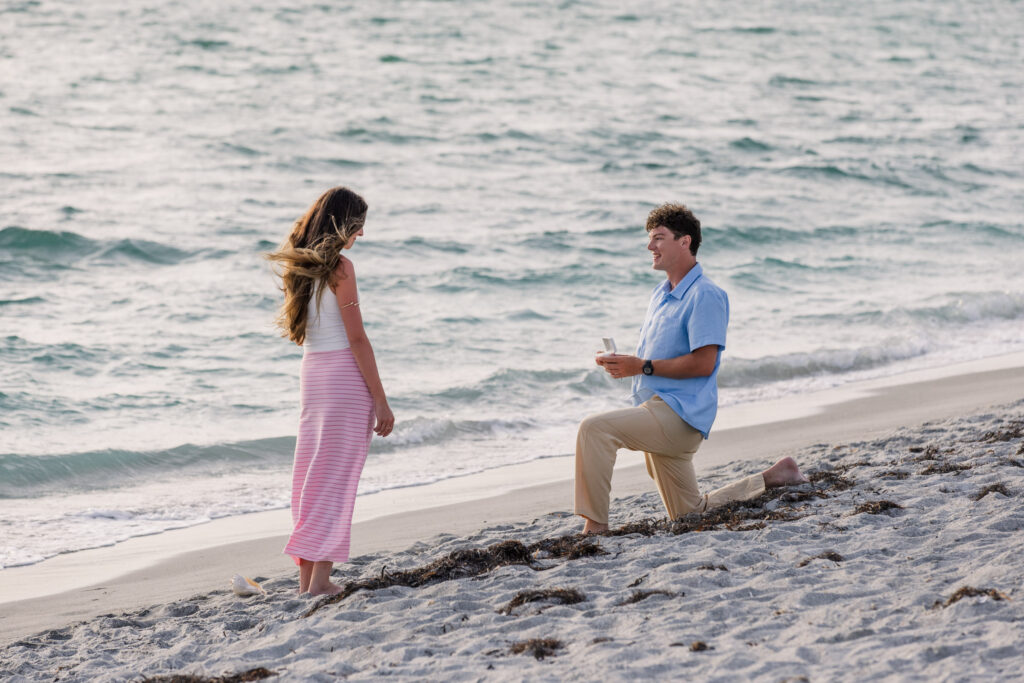 Man proposing to girlfriend on Captiva Island